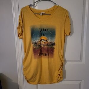 Yellow Graphic Tee - Enjoy the Journey